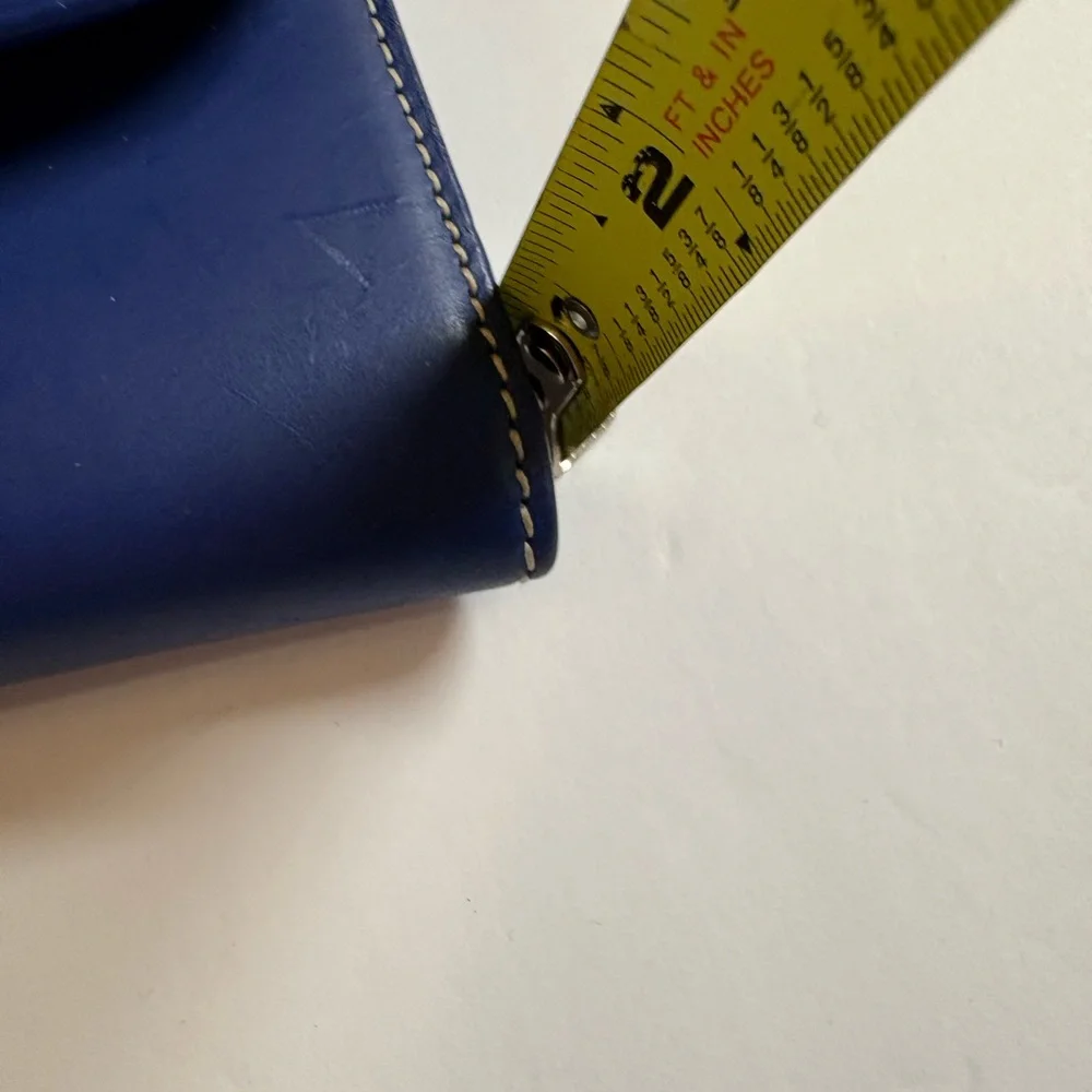 Dooney & Bourke Cobalt Blue Leather Continental Wallet with Logo Plaque - Picture 11 of 11
